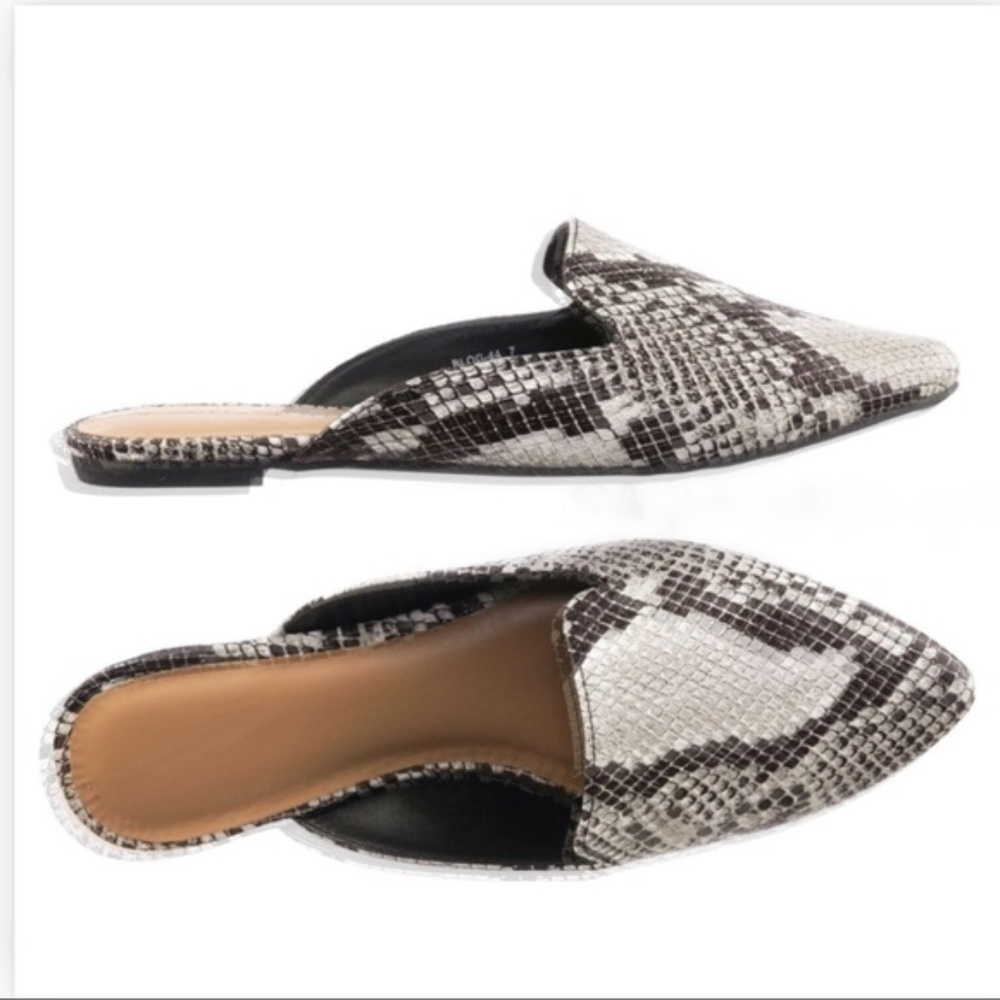 LAST PAIR! Snakeskin Print Slide Mules - Picture 2 of 2